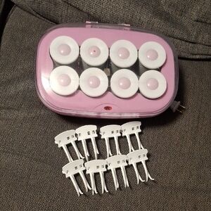 Pink and White Hair Roller Set